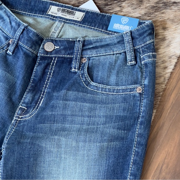 Rock & Roll Denim Midrise Bootcut Women's Western Riding Jeans (26x34) - Picture 6 of 10